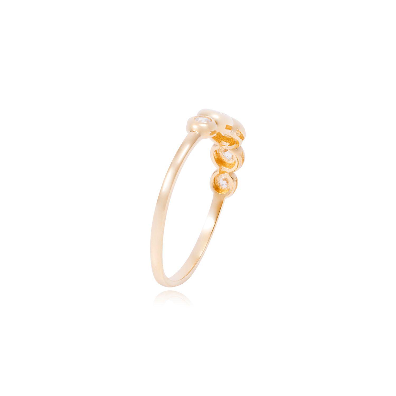 Anillo Compromiso de Oro de 18kt quinteto de circonita-2