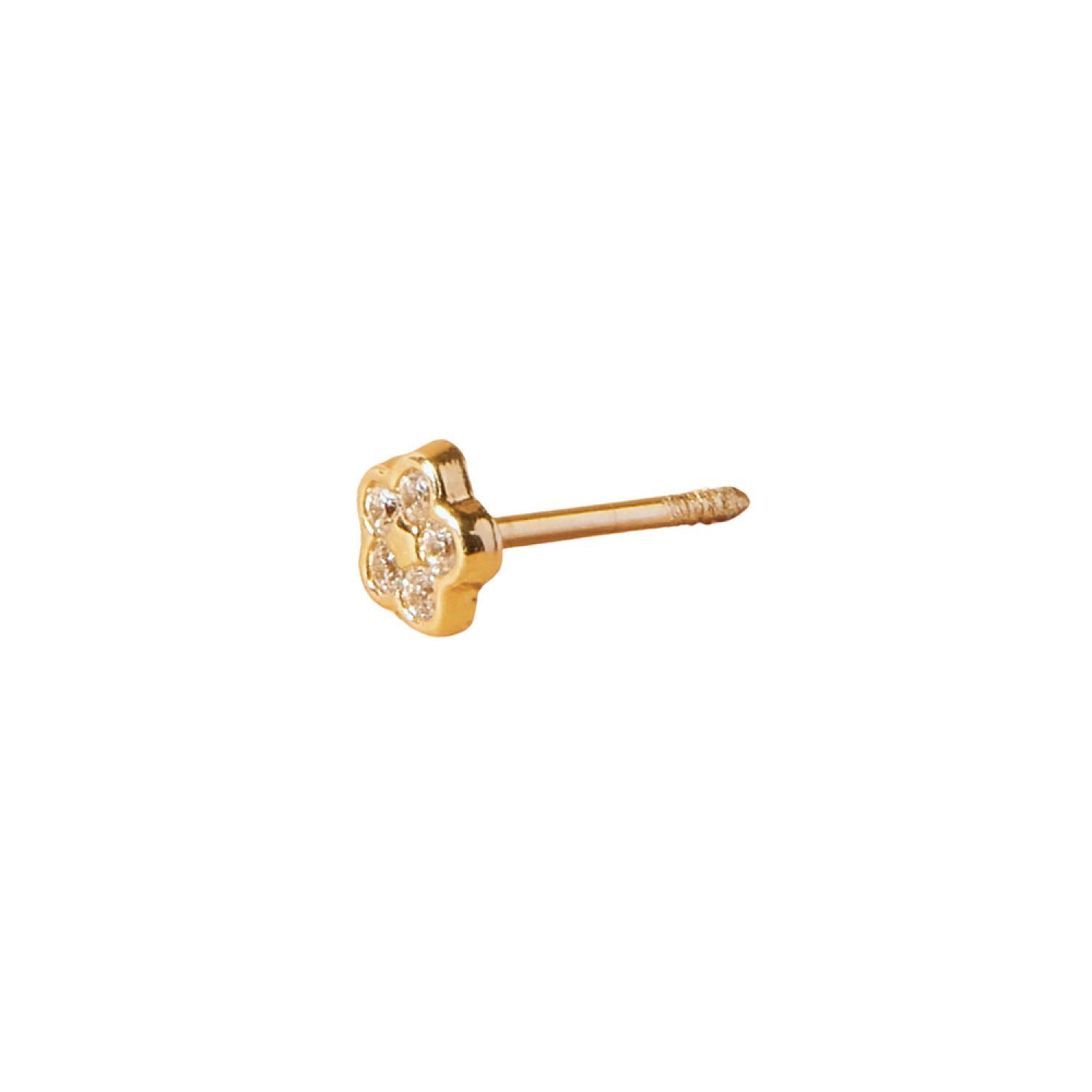 Aros de Oro 18kt Flor Circonitas-2