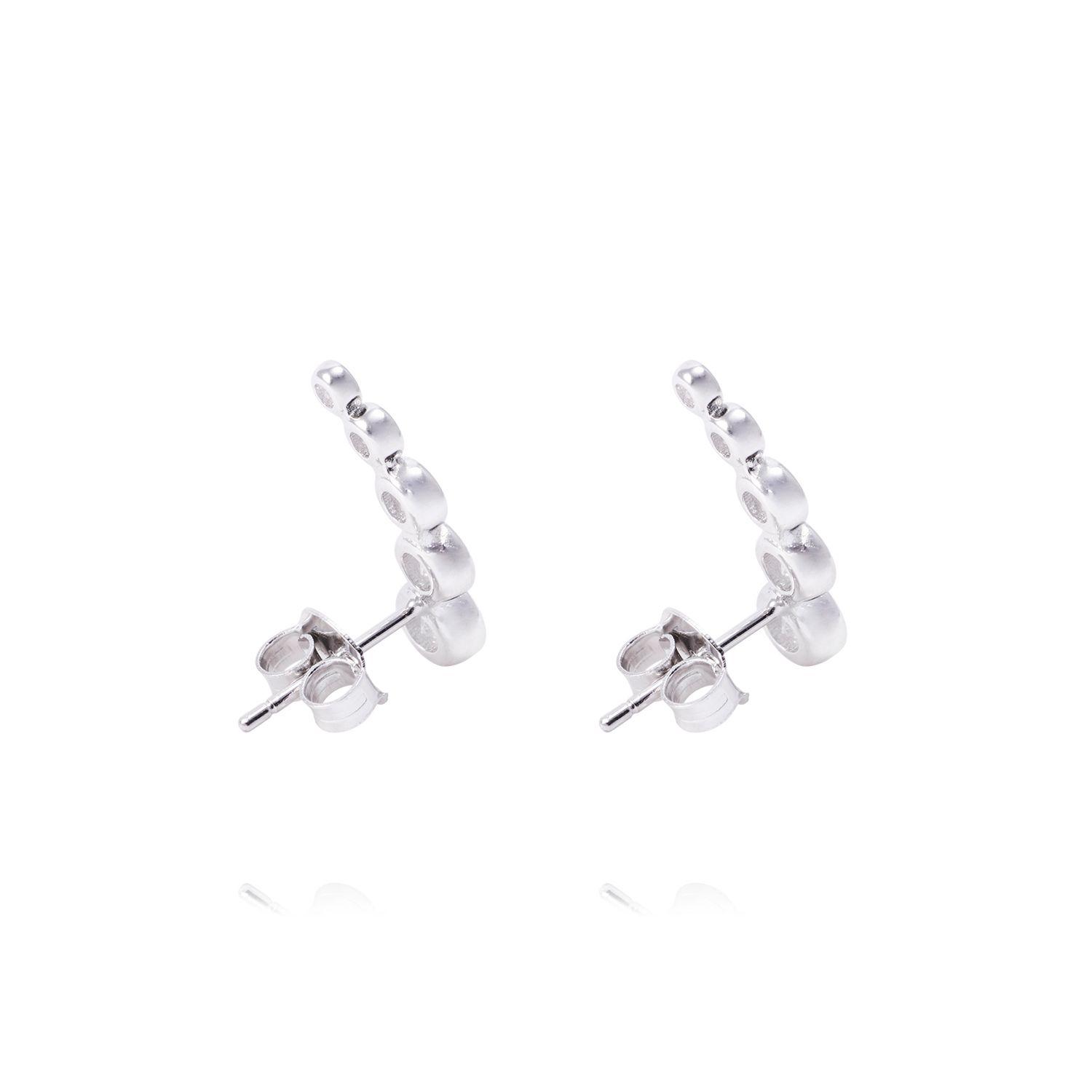 Aros de Plata Esterlina Cinco Círculos con Circonita-2