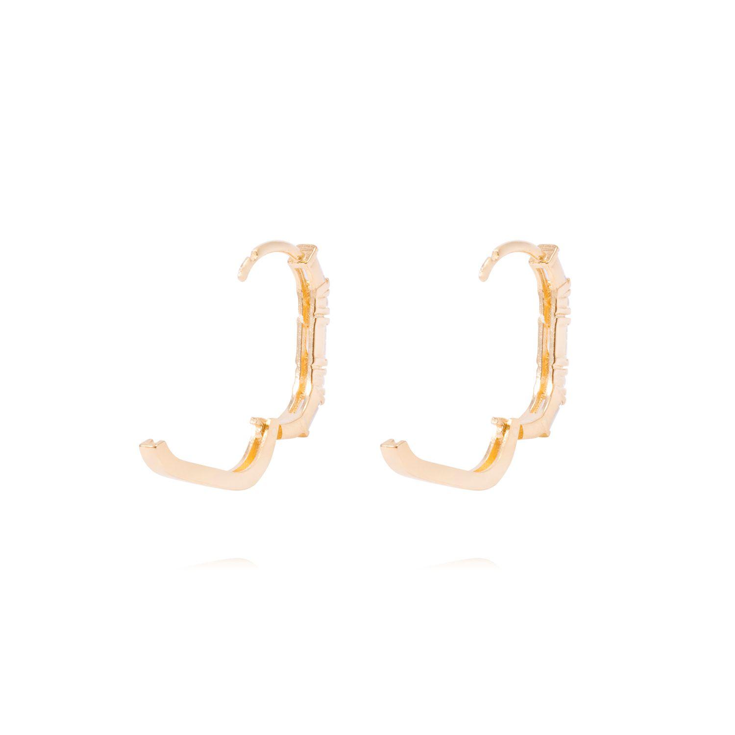 Aros de Oro de 18kt Circonitas en argolla-2