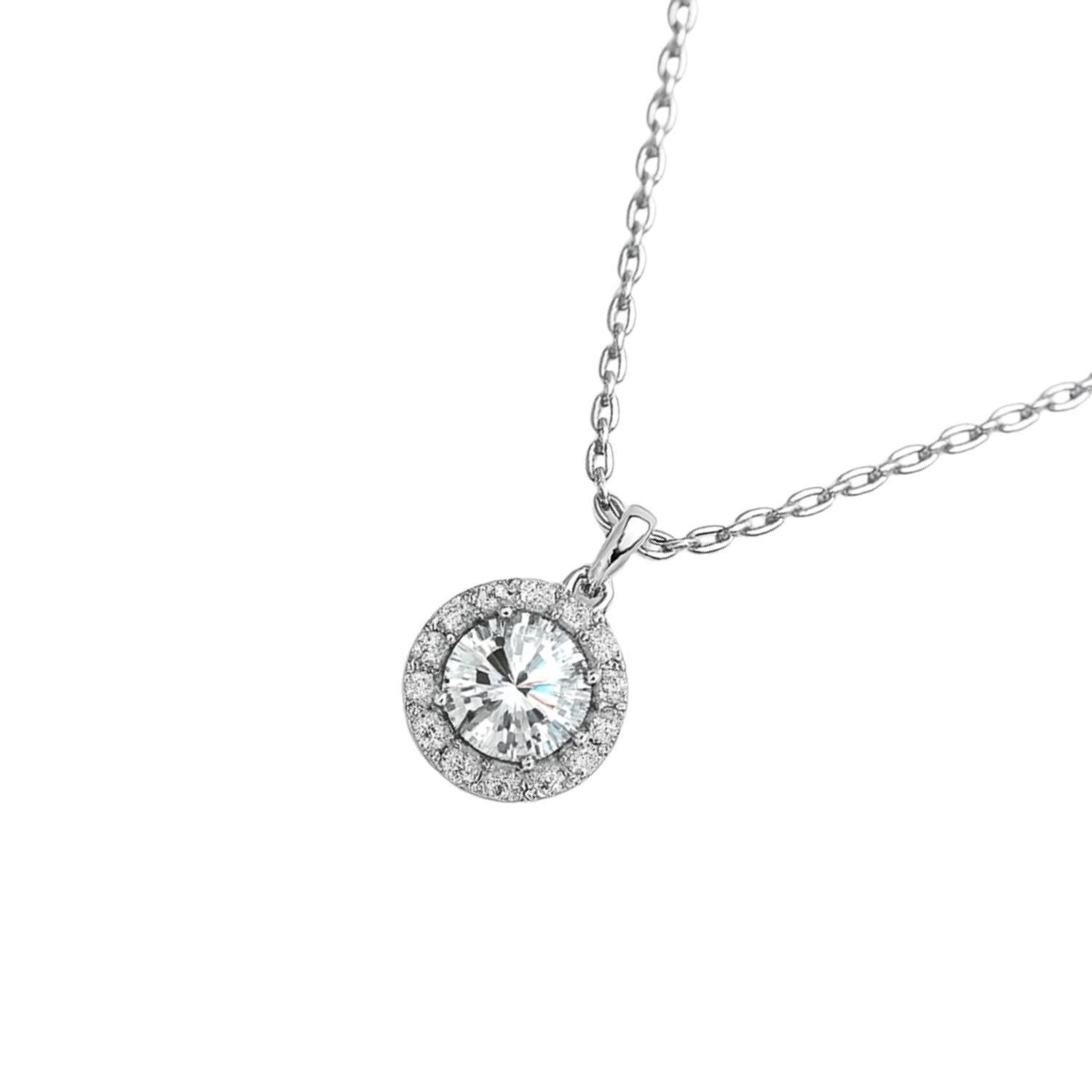Collar de Plata Esterlina 925 Circonita Central 5MM-2