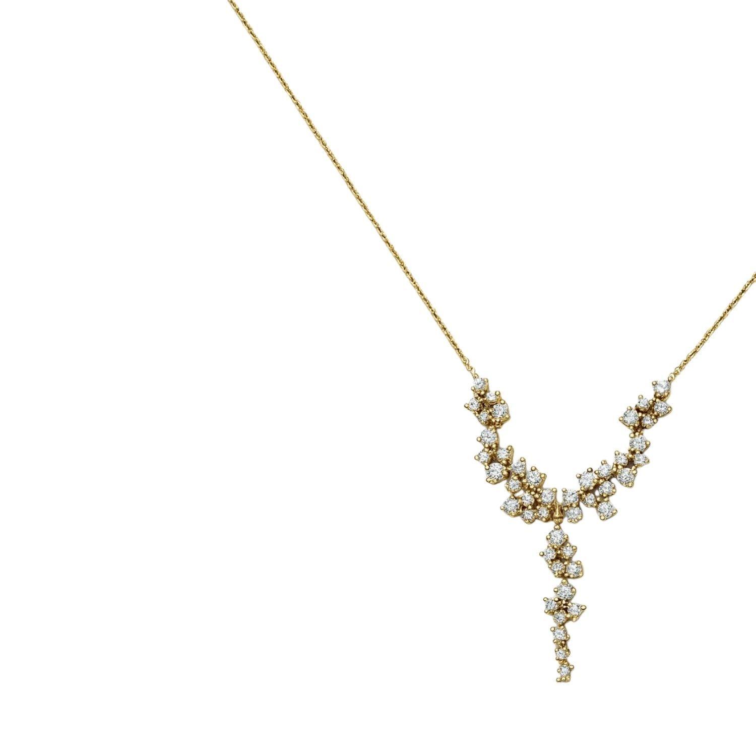 Collar Oro Amarillo 18kt Diamantes Colgantes 1 Qlts-2