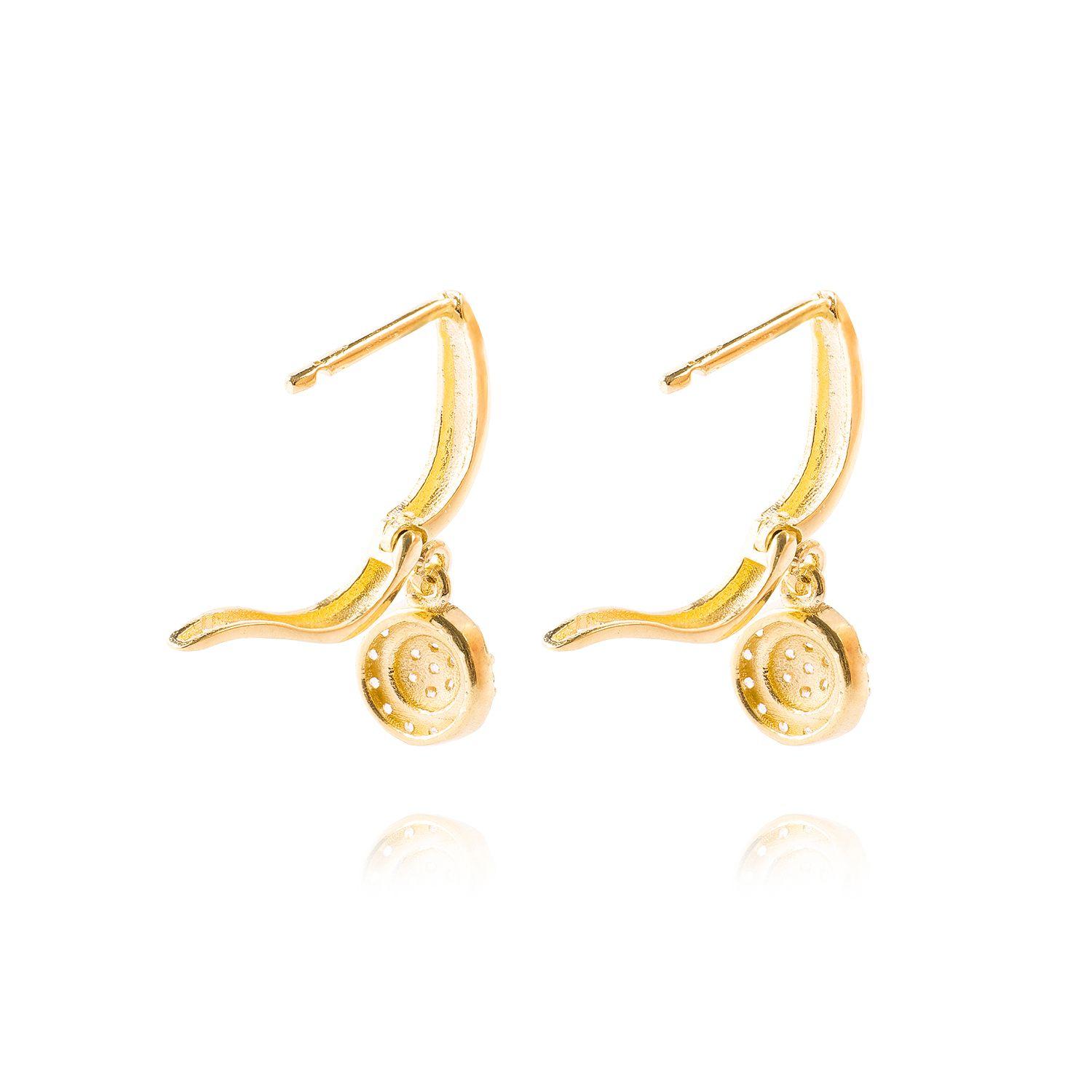 Aros de Oro 18kt Modelo Circón Colgante-2