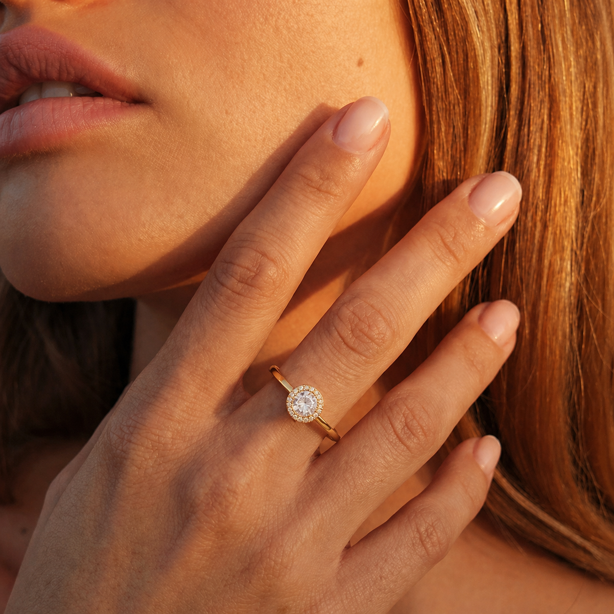 Anillo Compromiso Oro Amarillo 14kt Circonitas Destellantes 5mm-4
