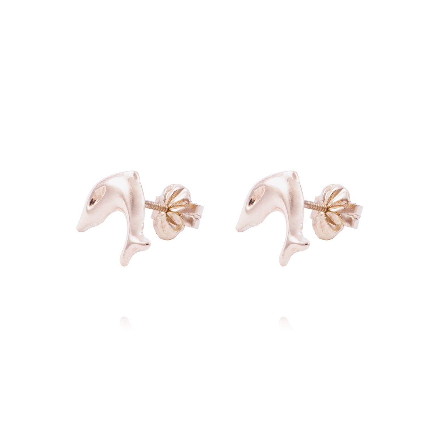 Aros Oro Miel 18kt Delfín-0
