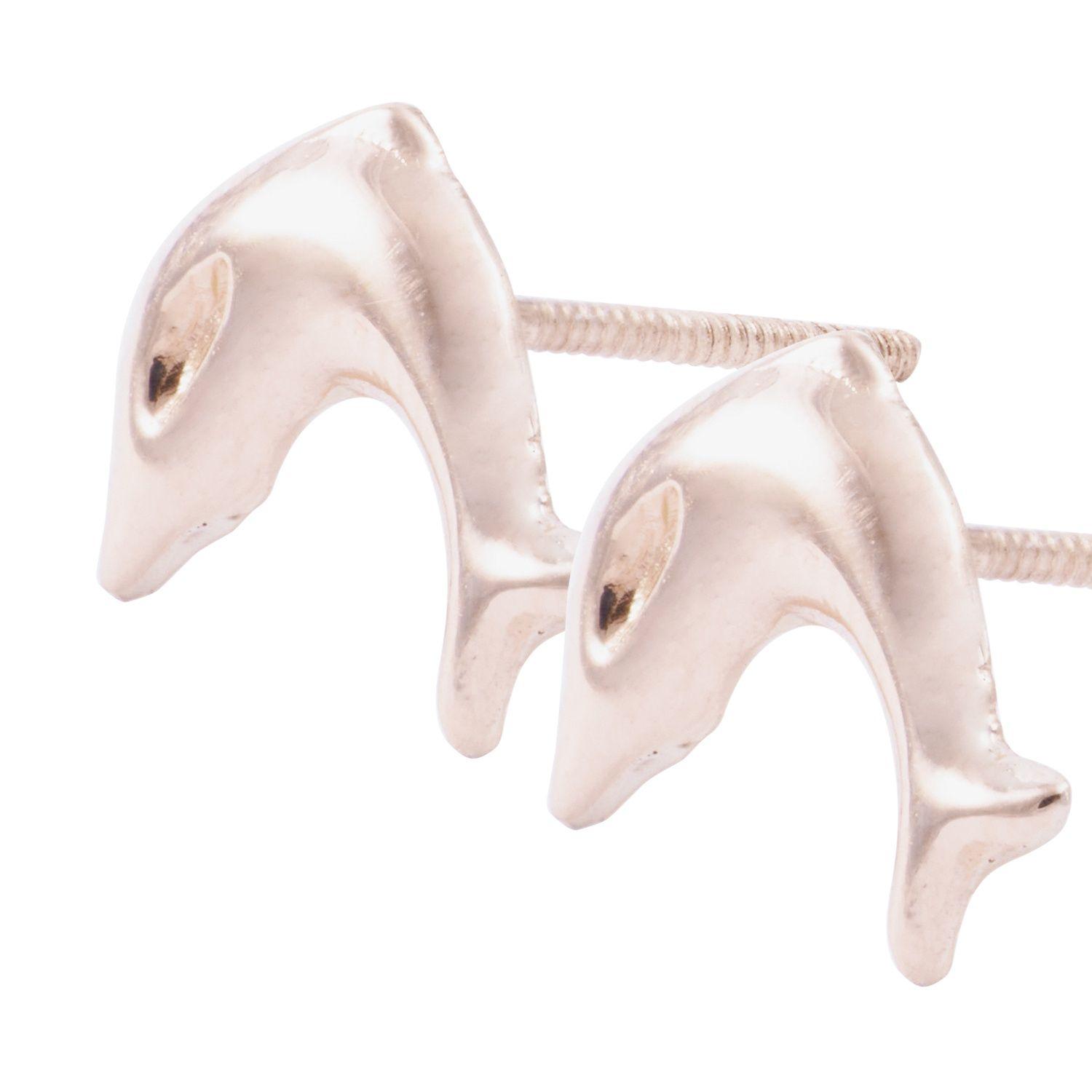 Aros Oro Miel 18kt Delfín-1