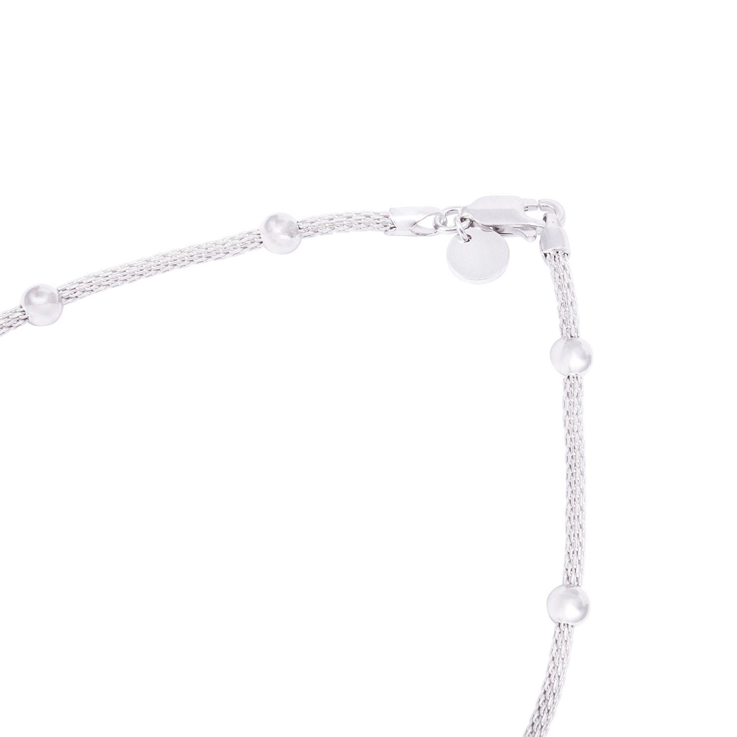 Cadena de Plata Esterlina 925 Diseño Serpiente con Esferas-2