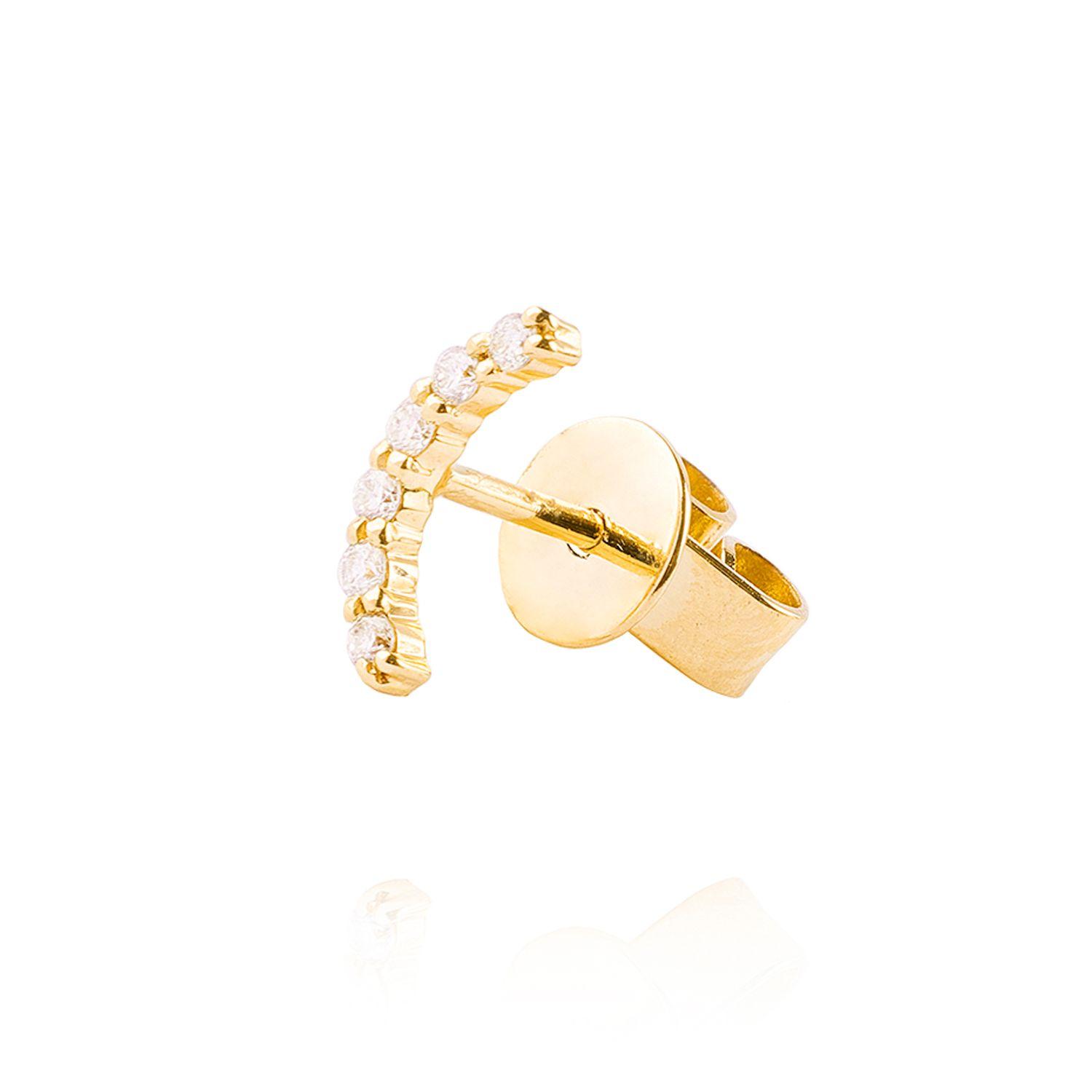 Aro Piercing Oro Amarillo 18kt Diamante 5Pts-1