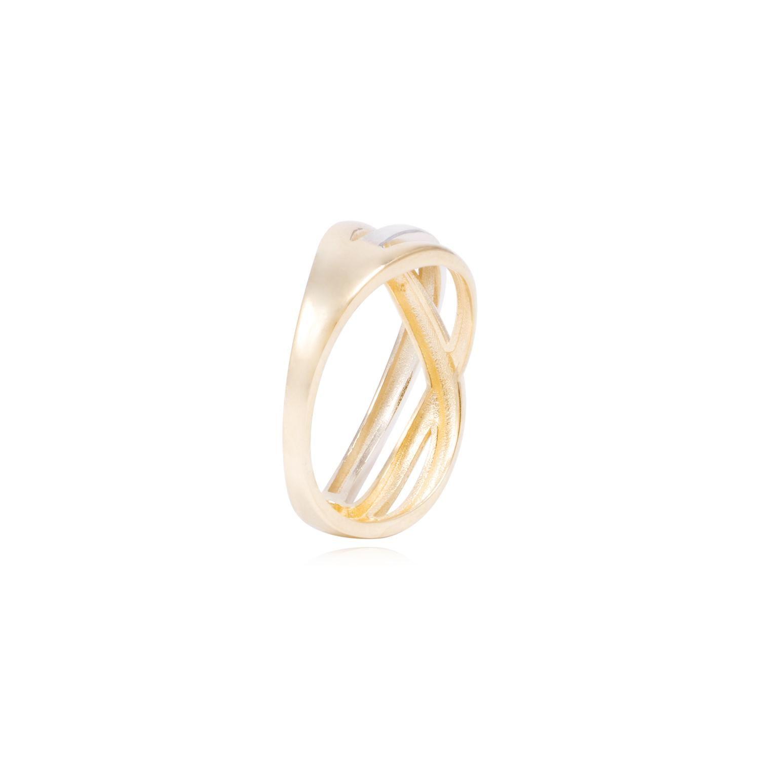 Anillo de Oro 18Kt Bicolor Entrelazado-2