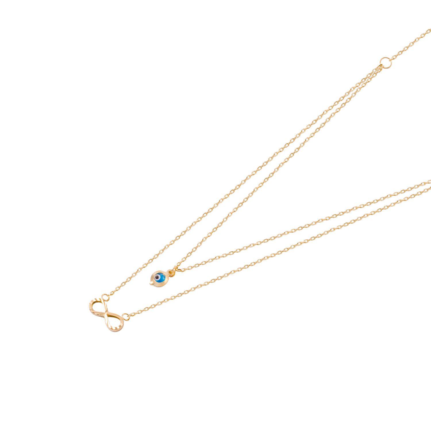 Collar de Oro 18kt Infinito Ojo Turco-0