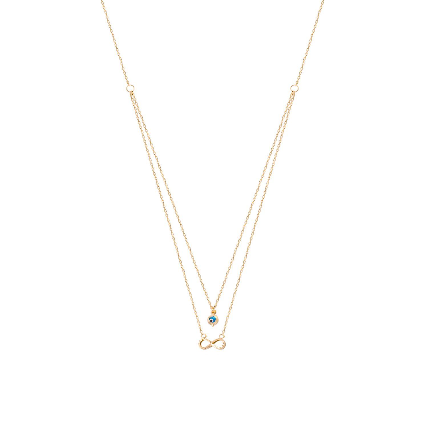Collar de Oro 18kt Infinito Ojo Turco-1