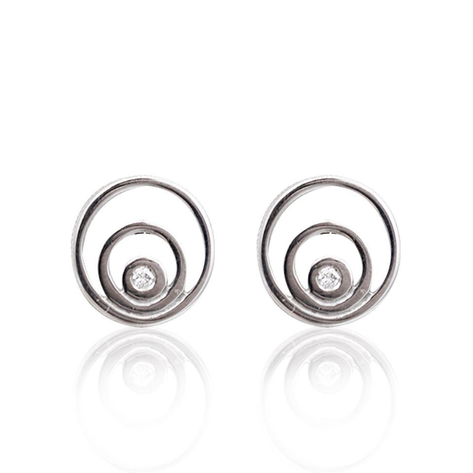 Aros de Oro 18kt Con 2 diamantes 1,5 pts. c/u-0