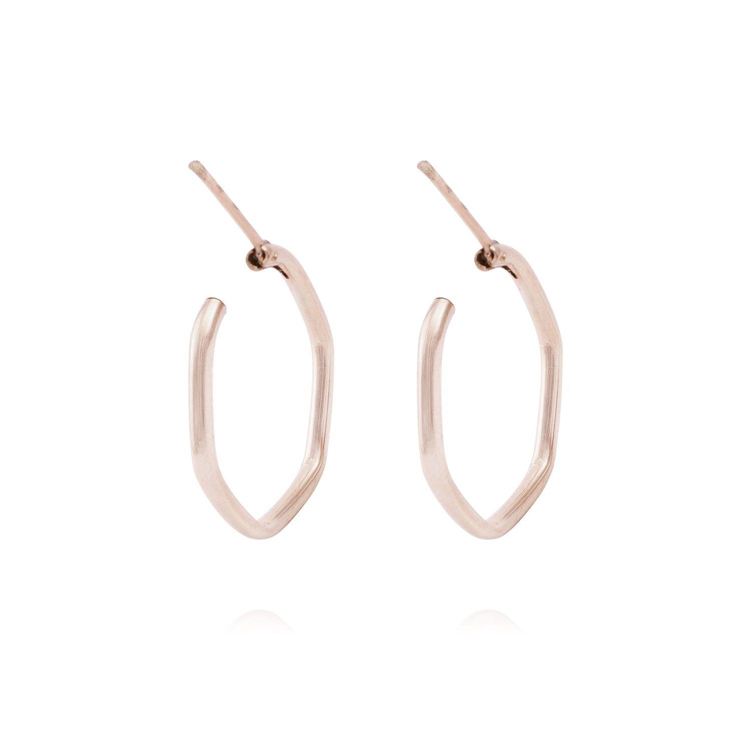 Aros Oro Miel 18kt  Hexagonal 15mm-2
