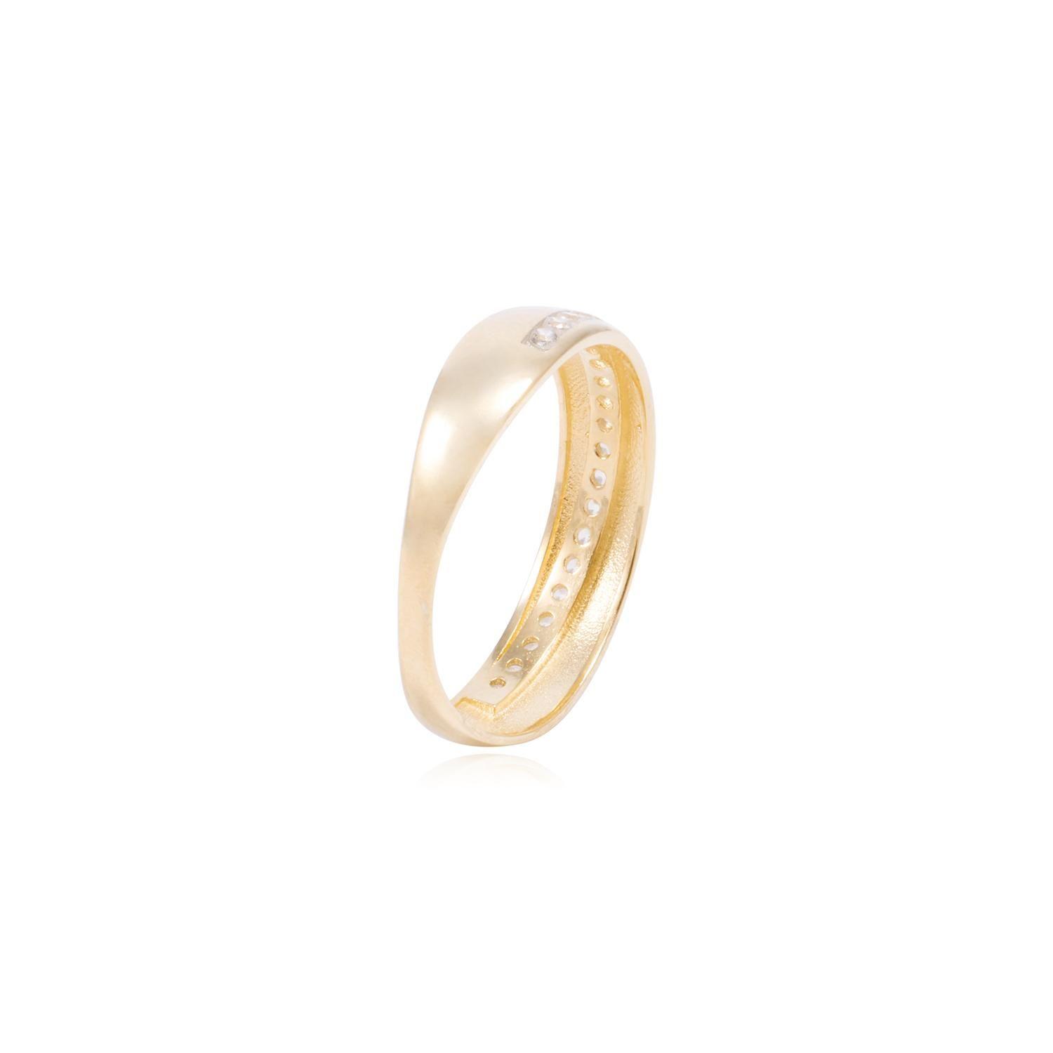 Anillo de Oro 18Kt de Compromiso 1/2 Cintillo Ancho-2