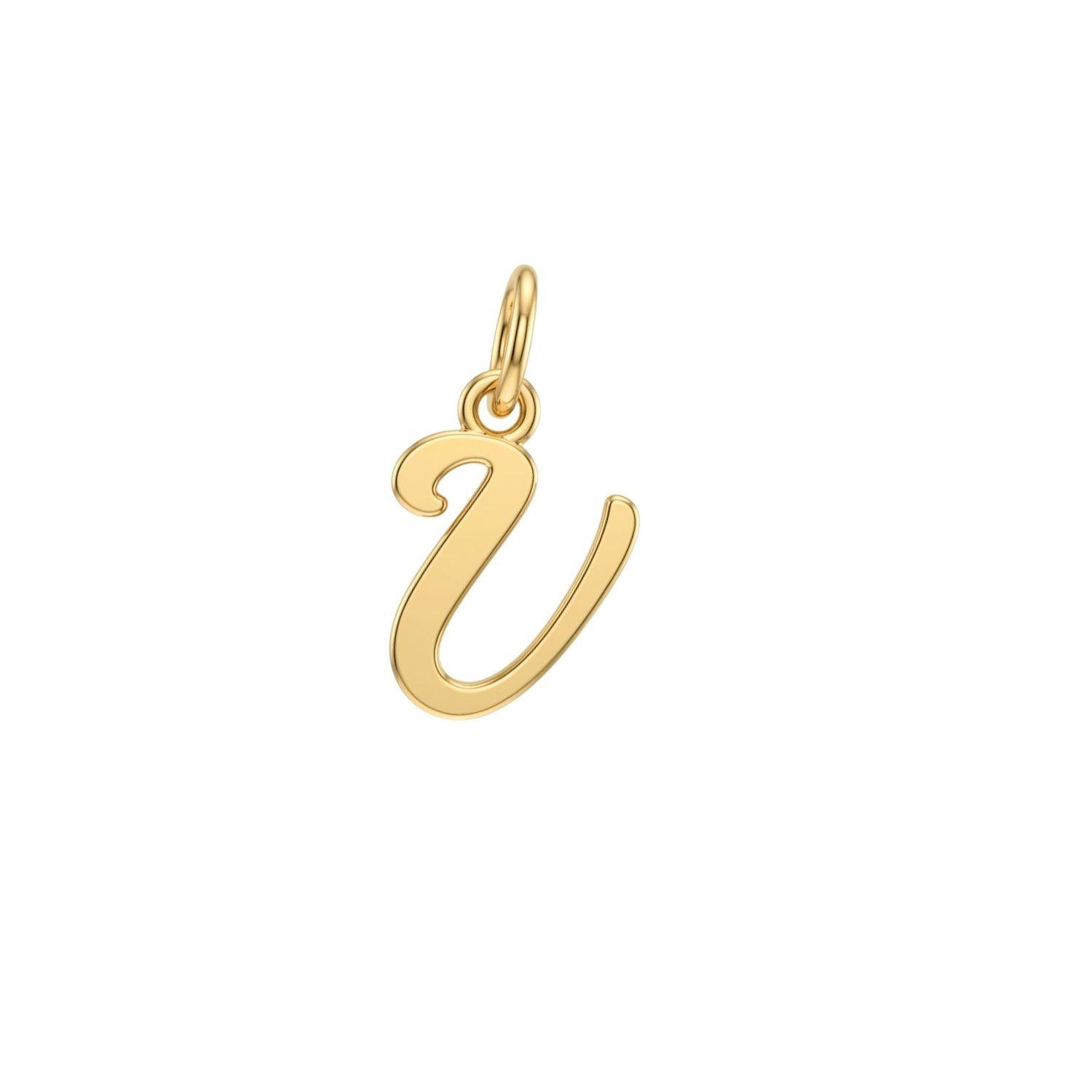 Colgante de Oro Miel 18kt Letra Gótica V-0