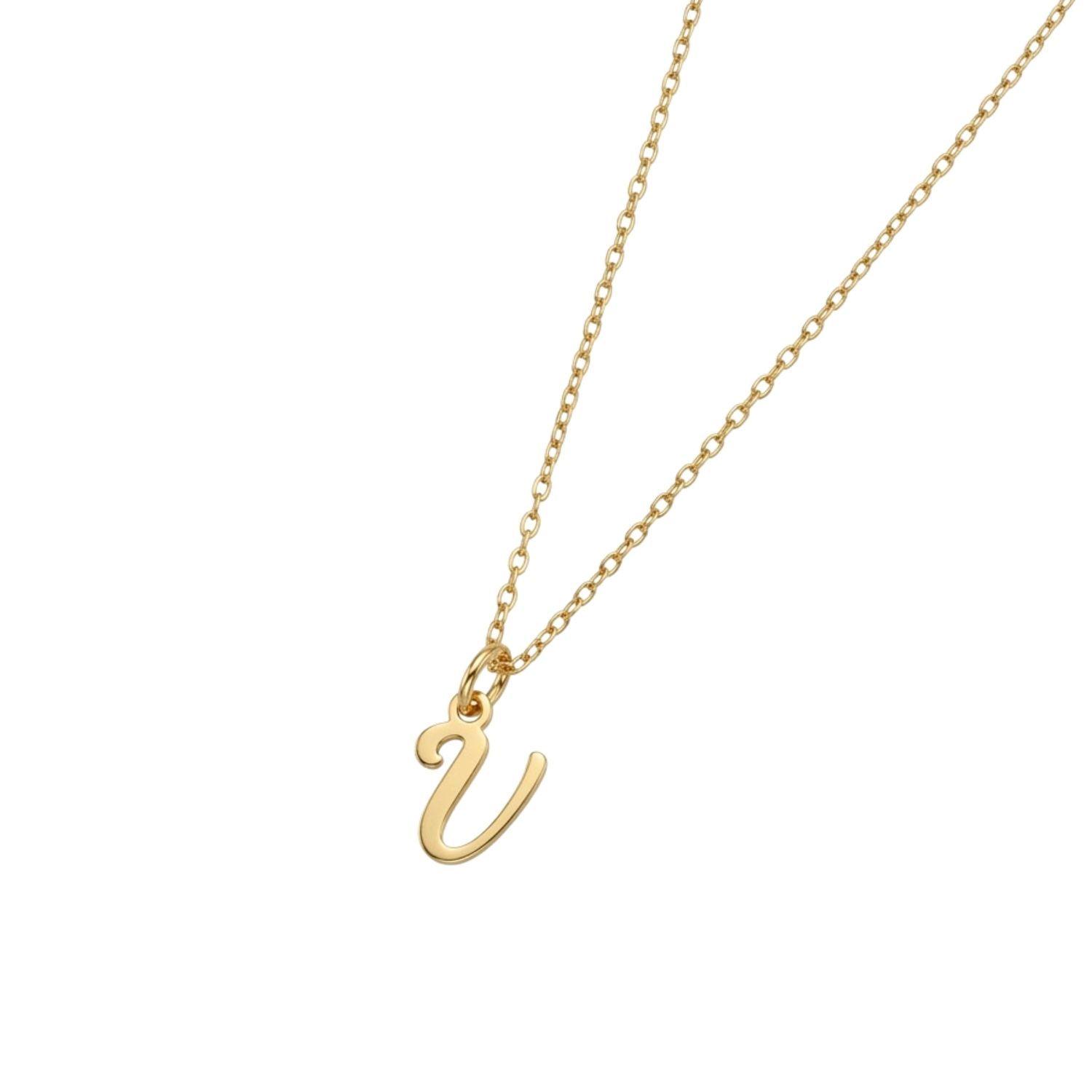 Colgante de Oro Miel 18kt Letra Gótica V-1