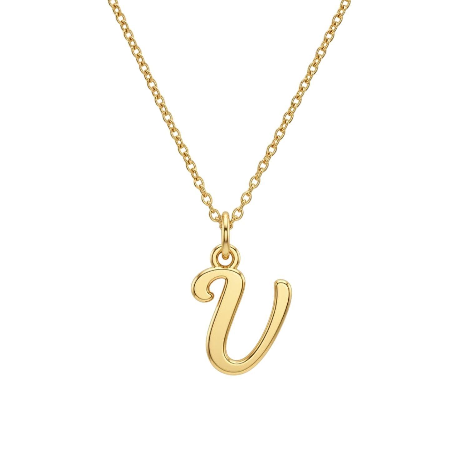 Colgante de Oro Miel 18kt Letra Gótica V-2