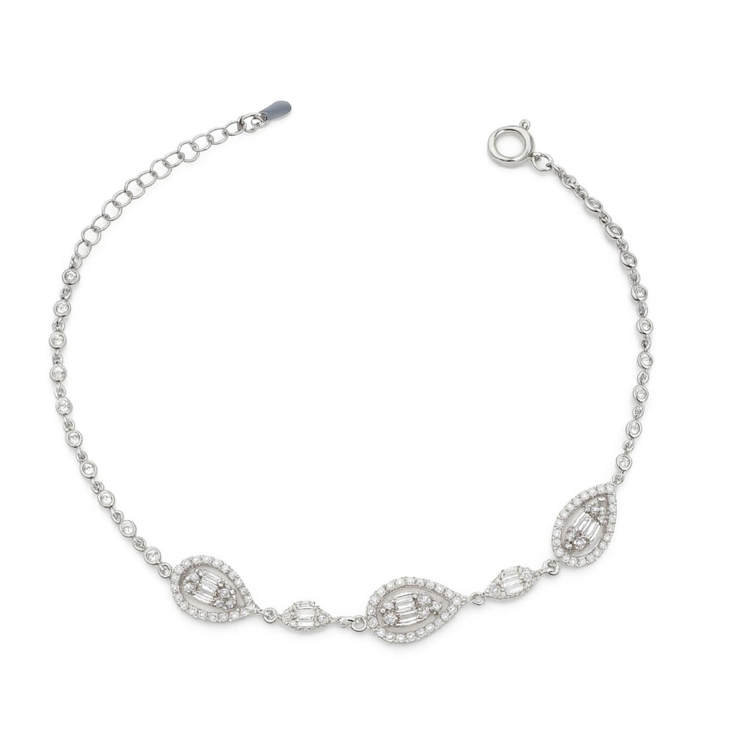 Pulsera de Plata Esterlina 925 Gota de Luz con Circonita-2