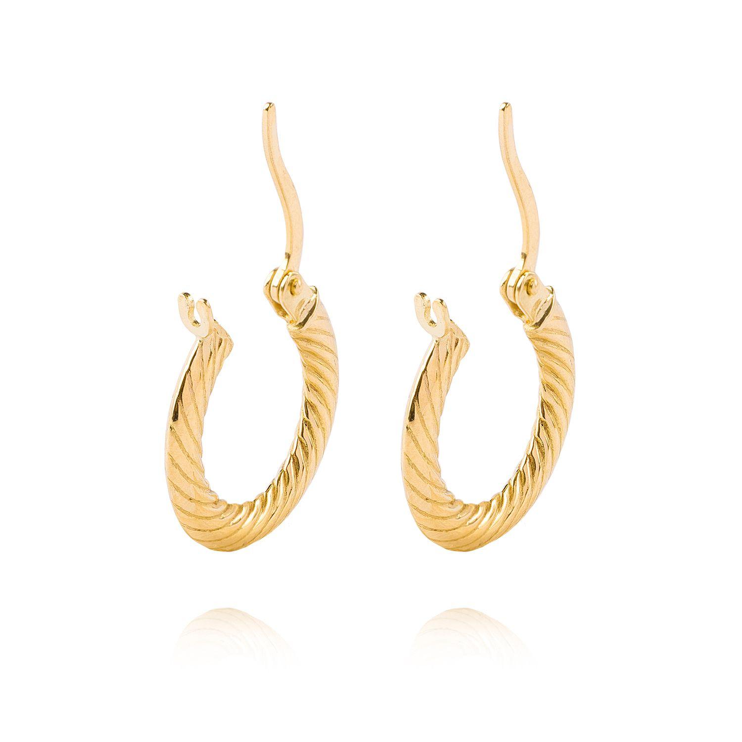 Aros de Oro 18kt Argollas Biseladas 3mm-2