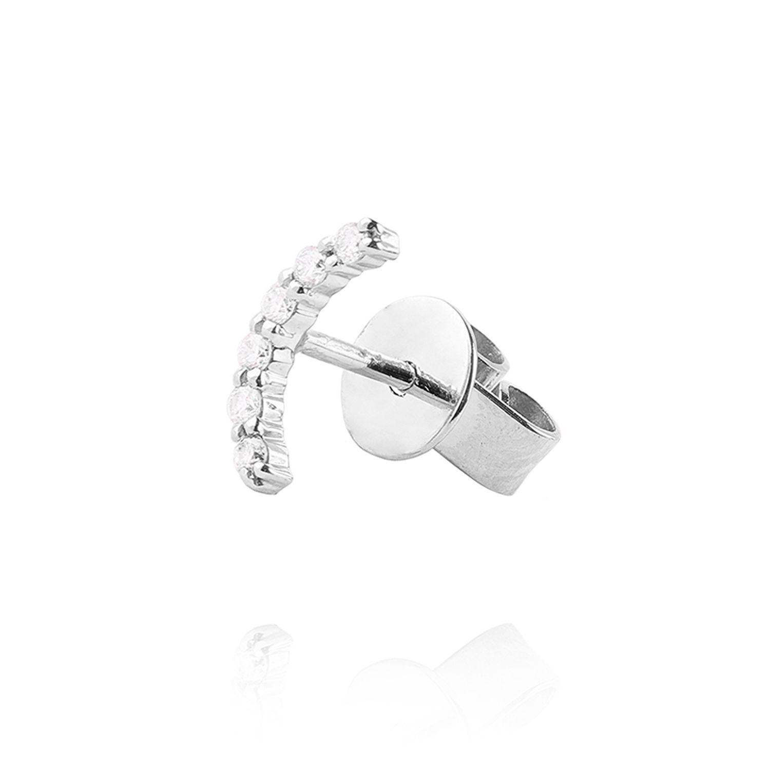 Aro Piercing Oro Blanco 18kt Diamantes de 5 Pts-1