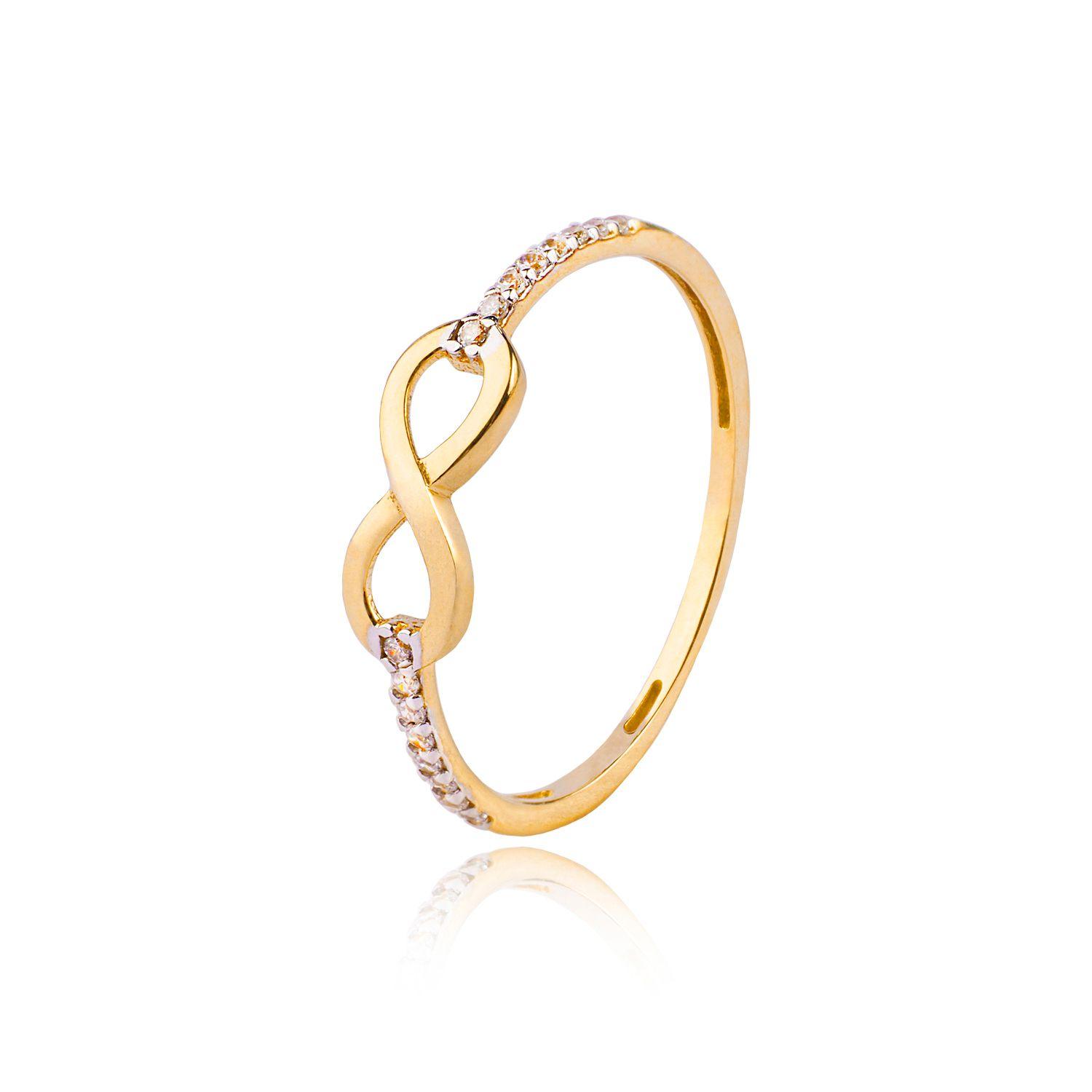 Anillo de Oro 18kt Infinito Liso Circones Medio-0
