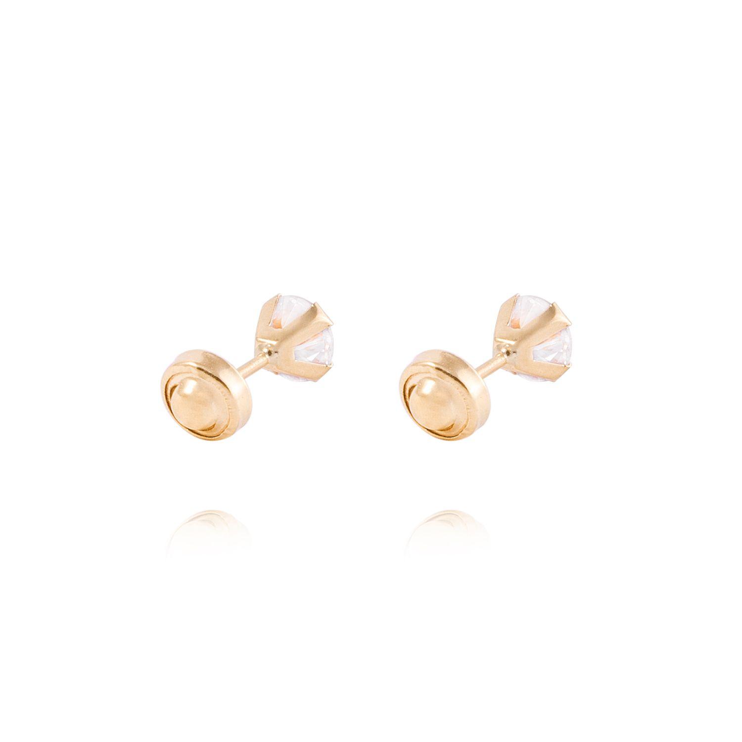 Aros de Oro 18kt Circón 5mm-2