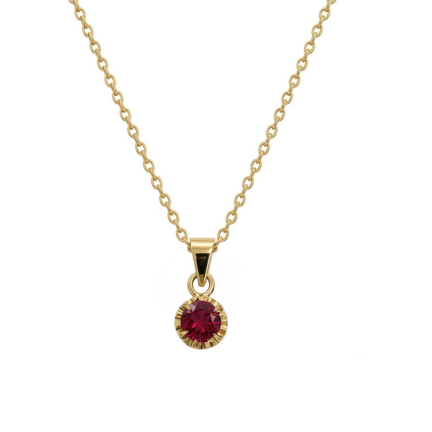 Colgante Oro Miel 18kt Sol con Garras de Rubi 4mm-2