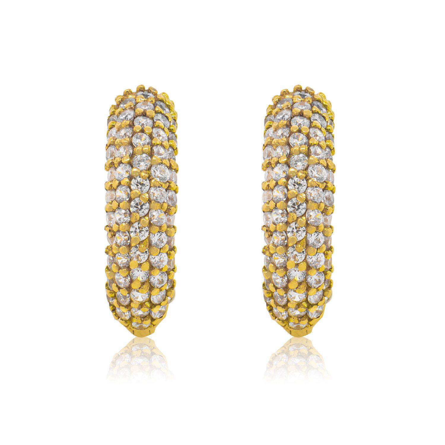 Aros de Oro 18kt Bold de Circon-1