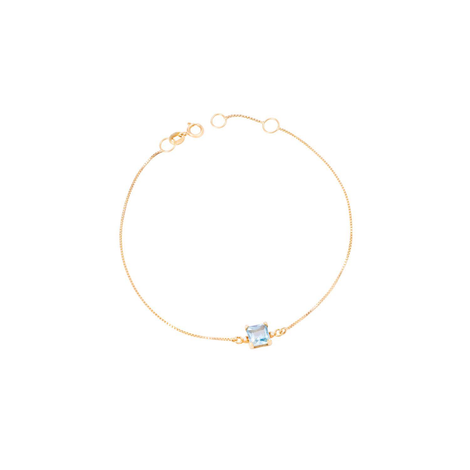 Pulsera Oro Amarillo 18kt Diamante 2x0,5 Pts y Topacio Azul-0