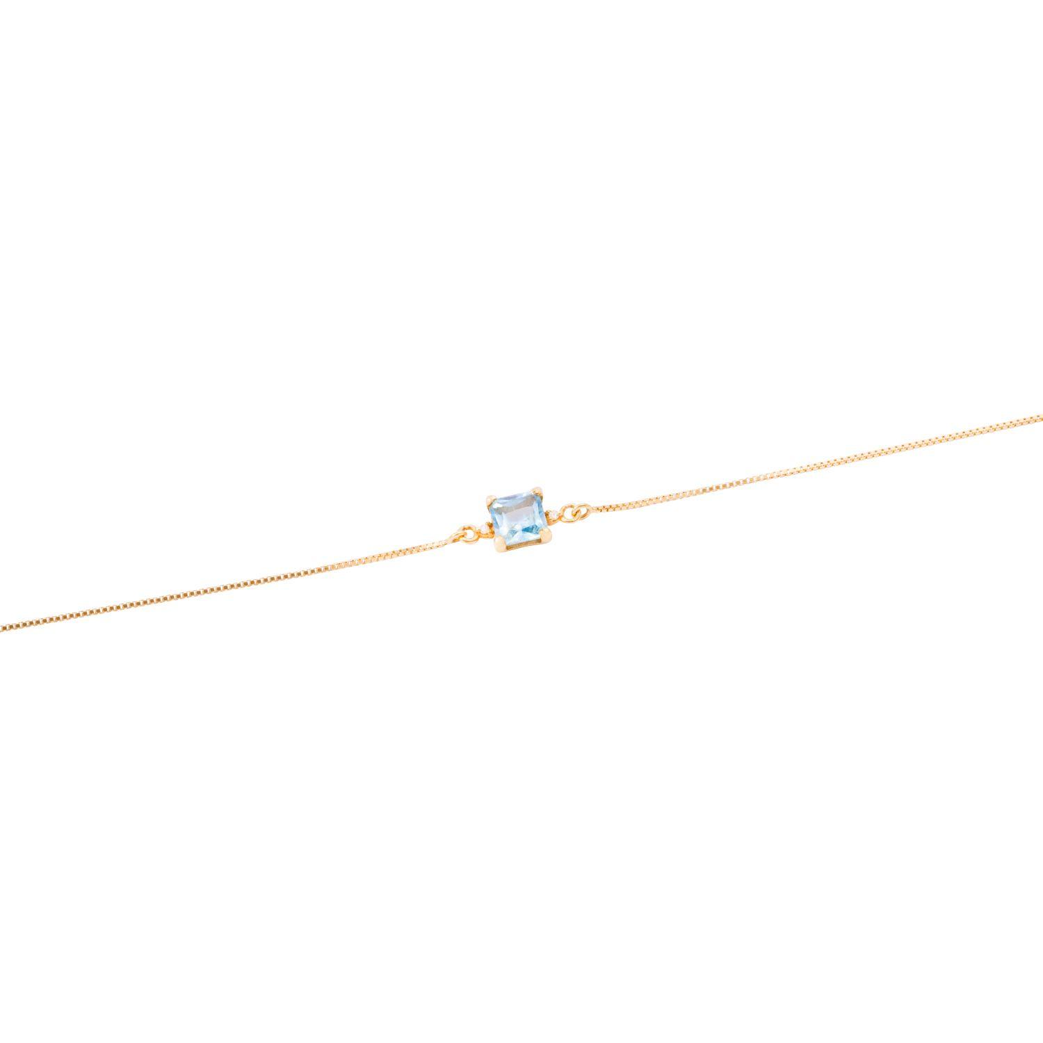 Pulsera Oro Amarillo 18kt Diamante 2x0,5 Pts y Topacio Azul-2