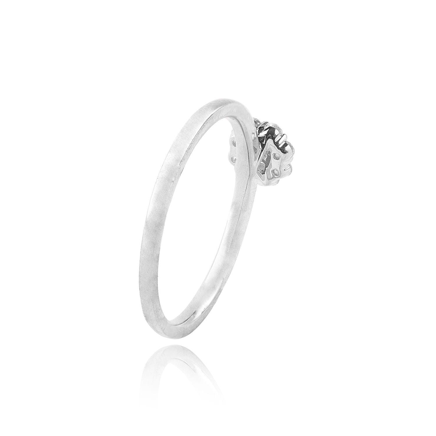 Anillo Oro Blanco 18kt Roseta Diamantes 17 Pts-2