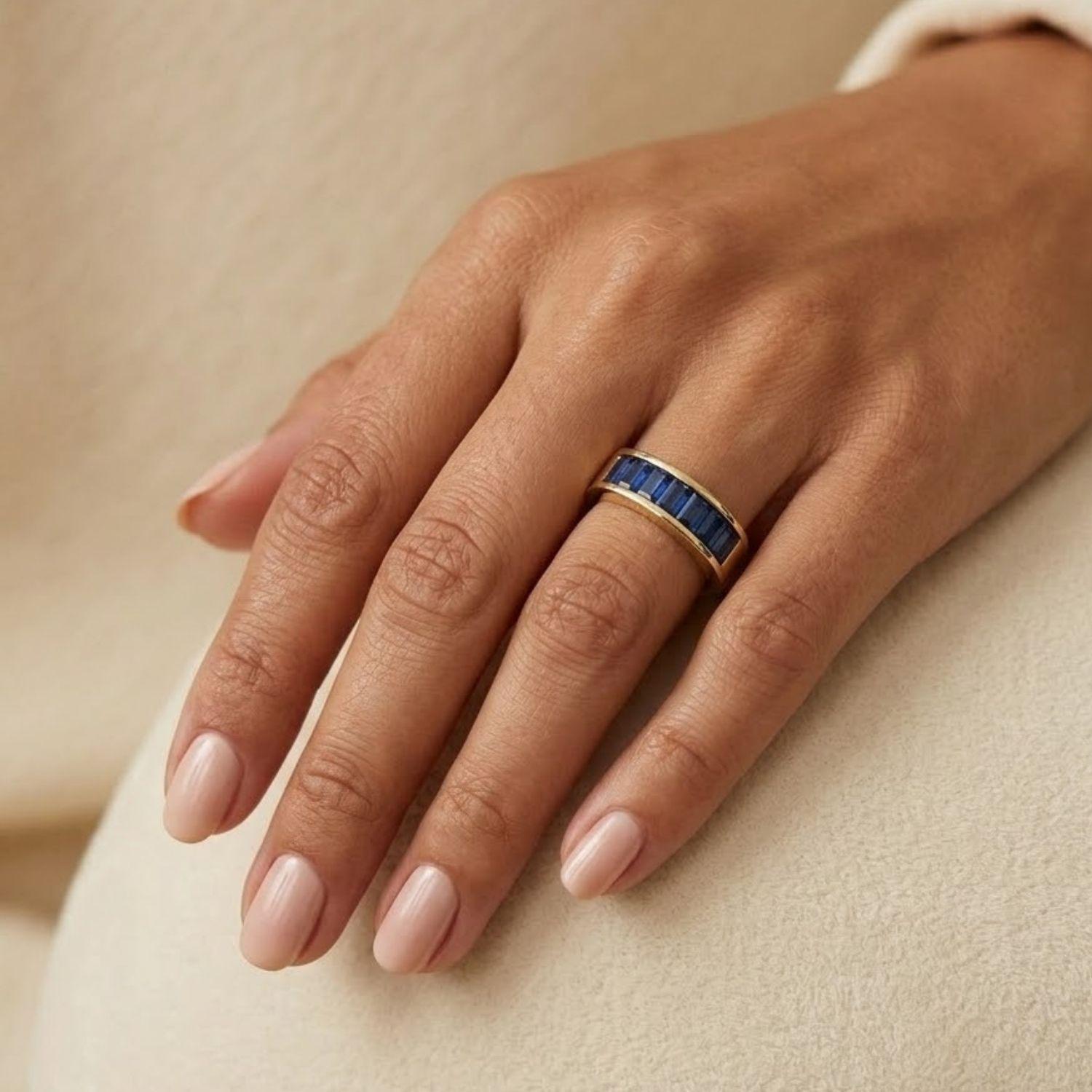 Anillo Oro Miel 18kt Esencia Zafiro-3