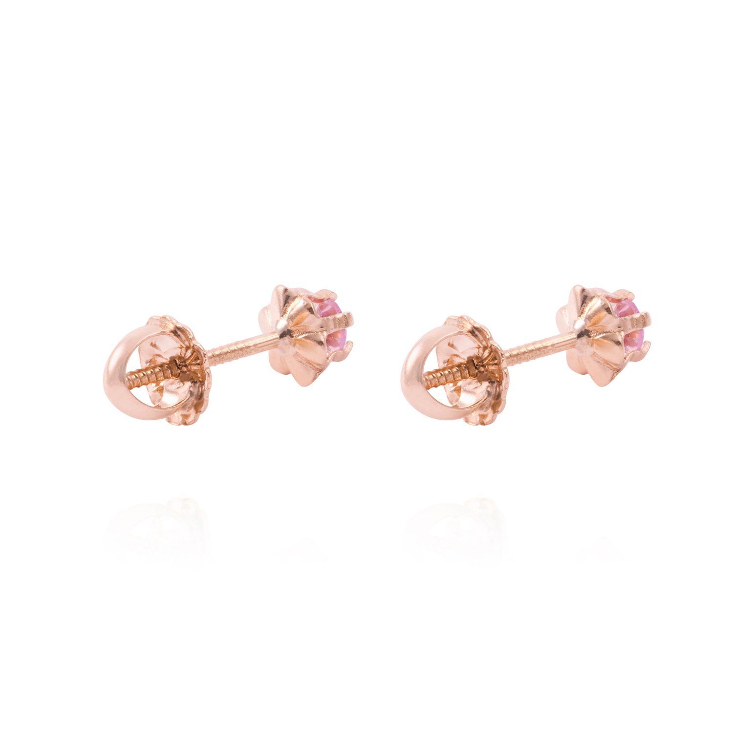 Aros Oro Miel 18kt  Rosa de Francia 3mm-2