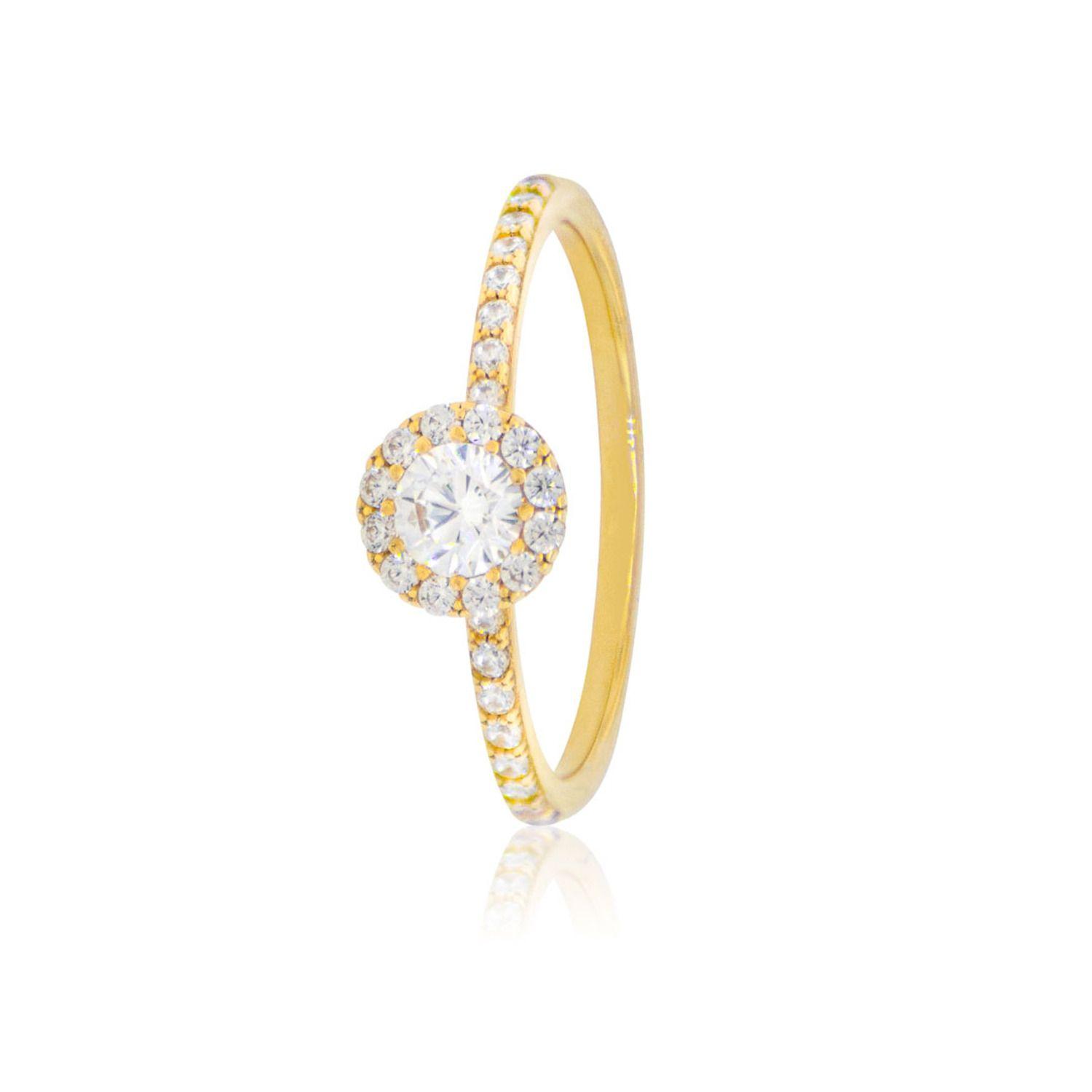 Anillo de Oro 18kt Circon Central 3,5mm 1138-0