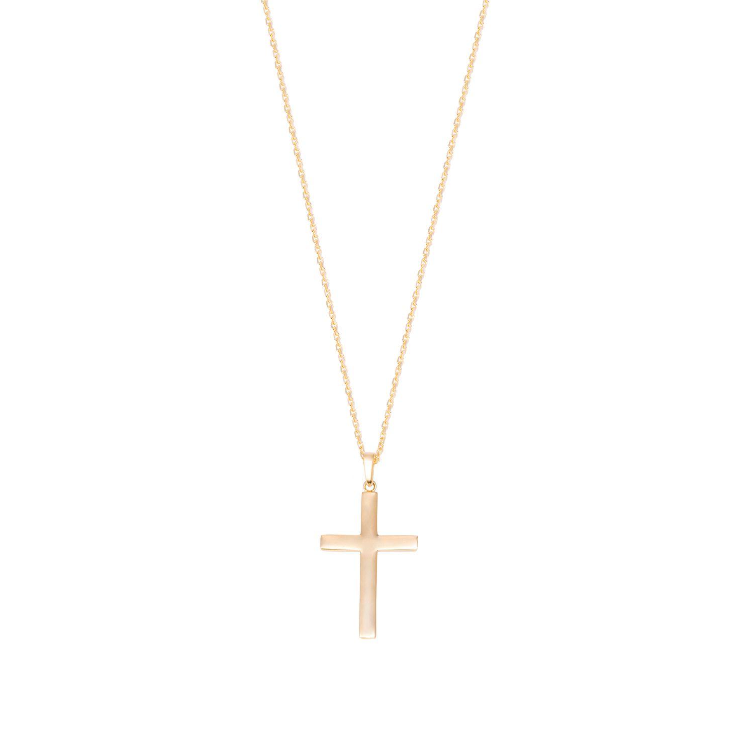 Colgante de Oro de 18kt Cruz clasica gruesa-2
