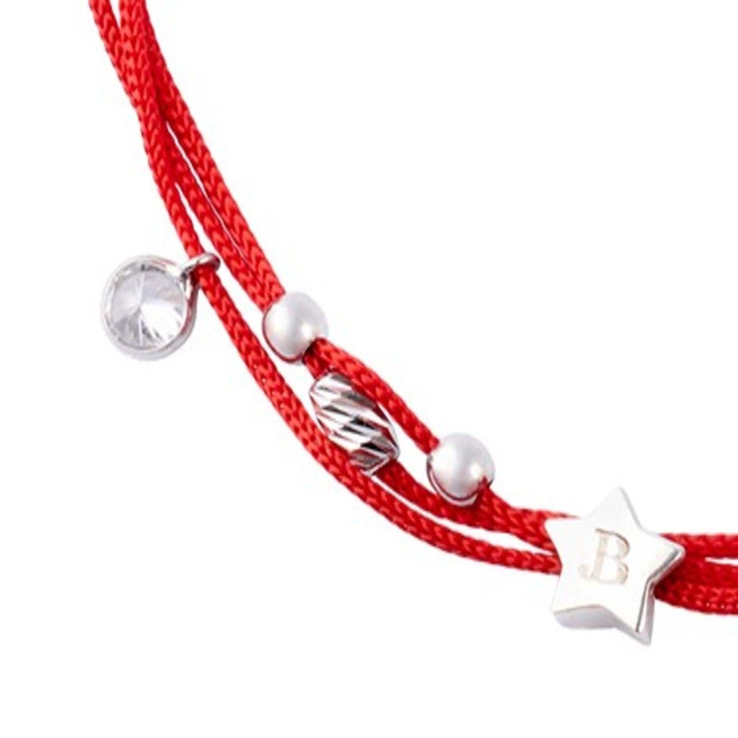 Pulsera Plata Esterlina 925 Hilo Rojo Ojo Estrella Ajustable-2