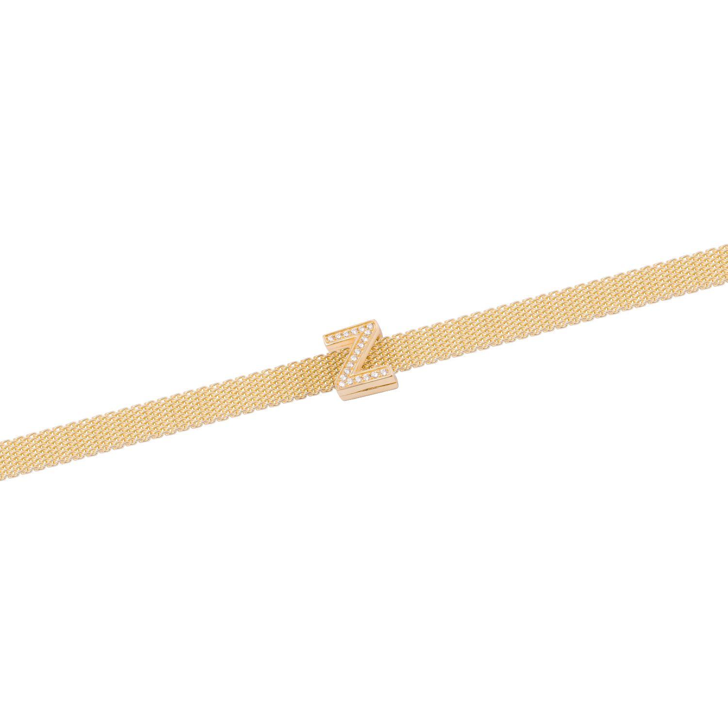 Dije de Plata broche Letra Z con Circonita Revestido en Oro 18kt-2