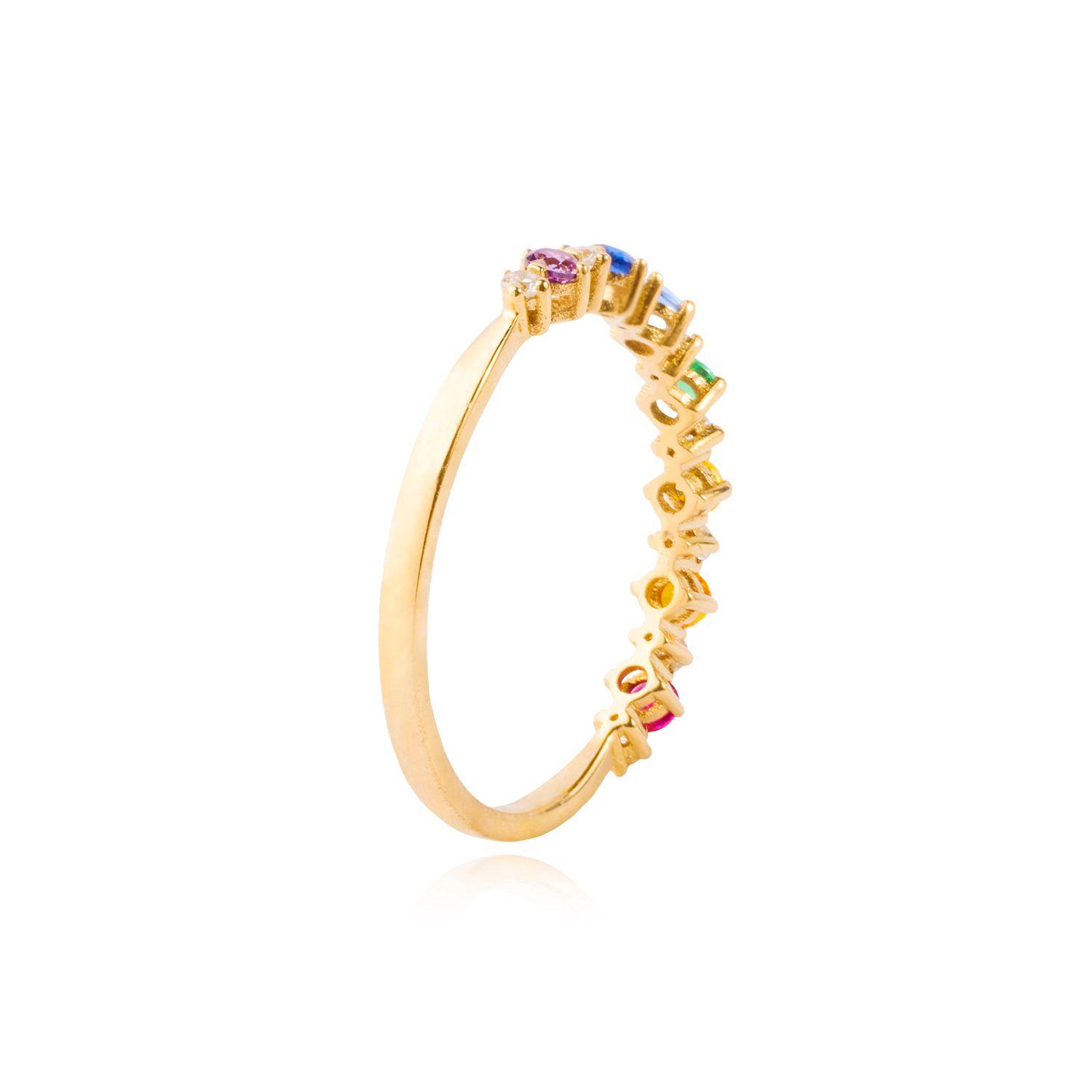 Anillos de Oro 18kt con Diamantes Topacio 1/2 Cintillo-2