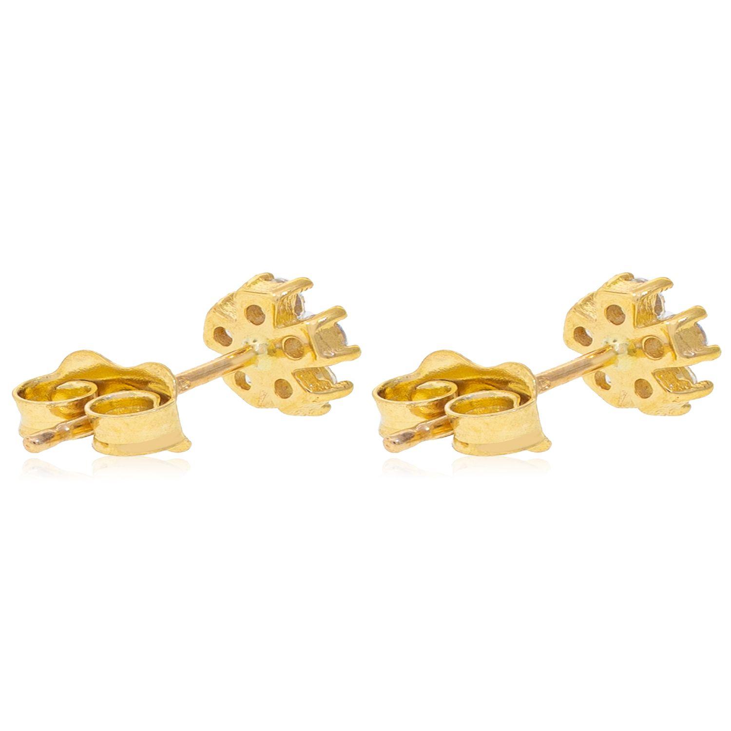Aros de Oro 18kt Modelo Flor 6 circones-2