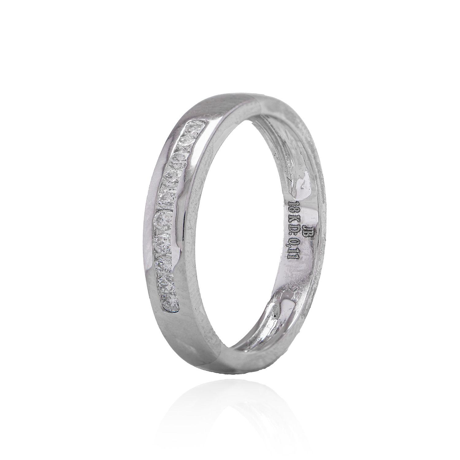 Anillo de Oro 18kt con Diamantes de Riel 11 Pts Corte Brillante SI/H-0