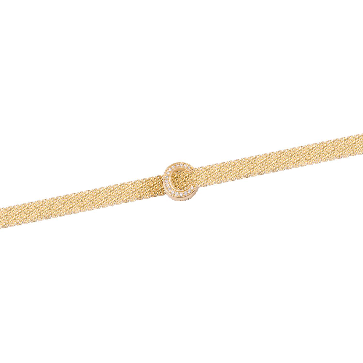 Dije de Plata broche Letra C con Circonita Revestido en Oro 18kt-2