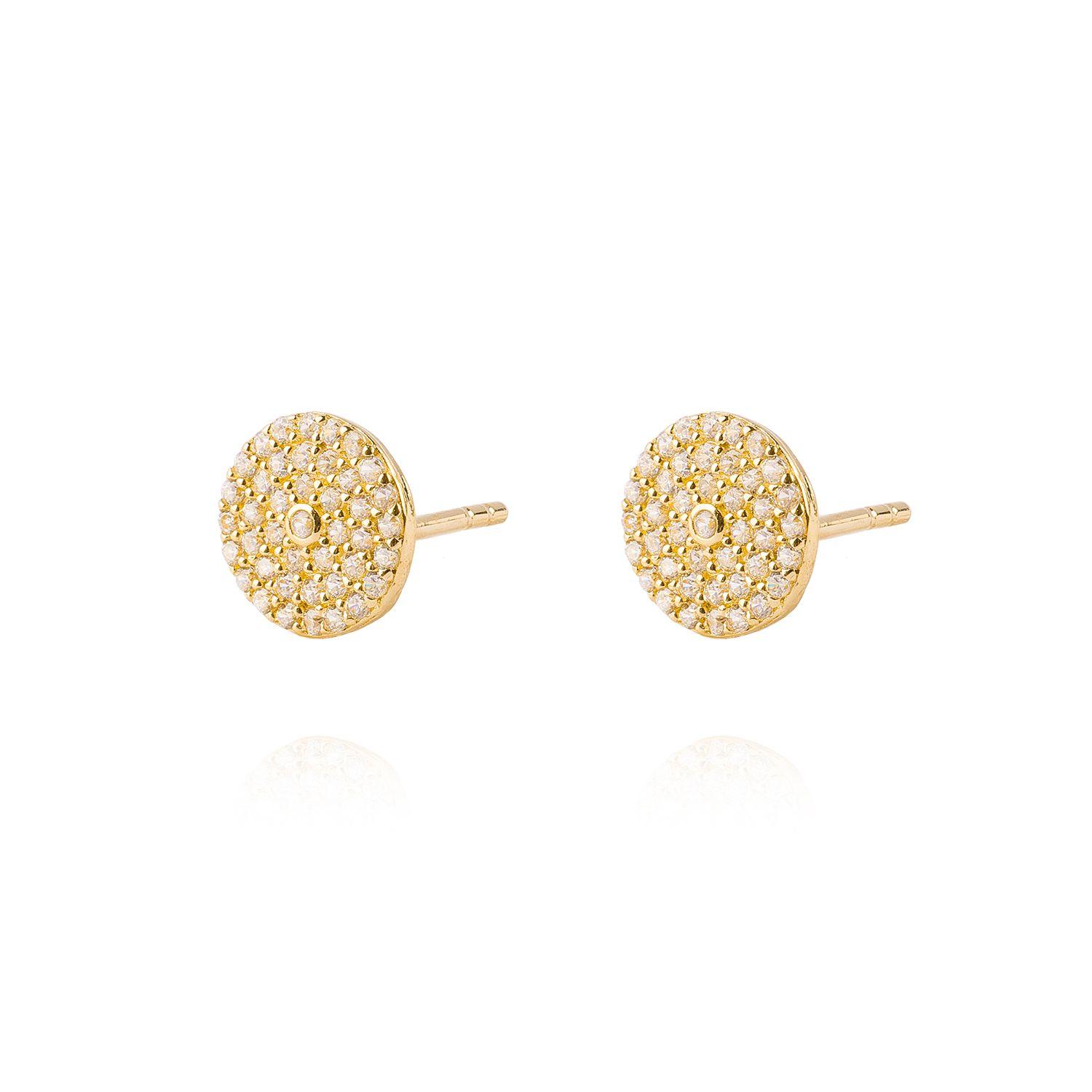 Aros de Oro 18kt Plato Circonita-2
