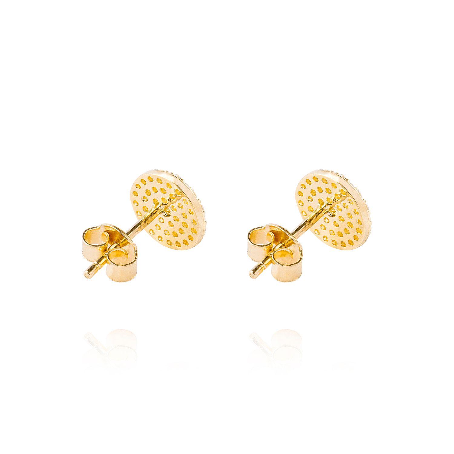 Aros de Oro 18kt Plato Circonita-1