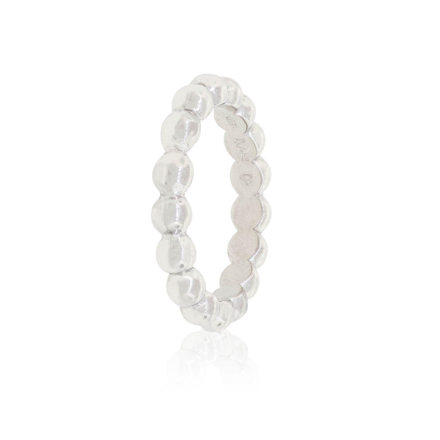 Anillo de Plata Esterlina 925 Liso Pelotitas-0