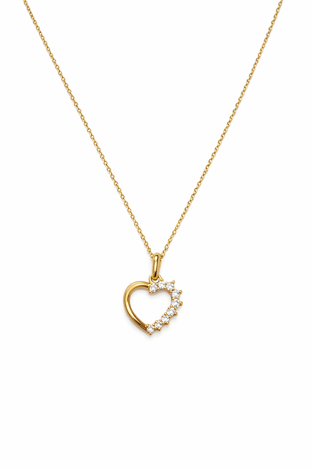 Colgante Oro Amarillo 18kt Corazón 1/2 Circonita-2
