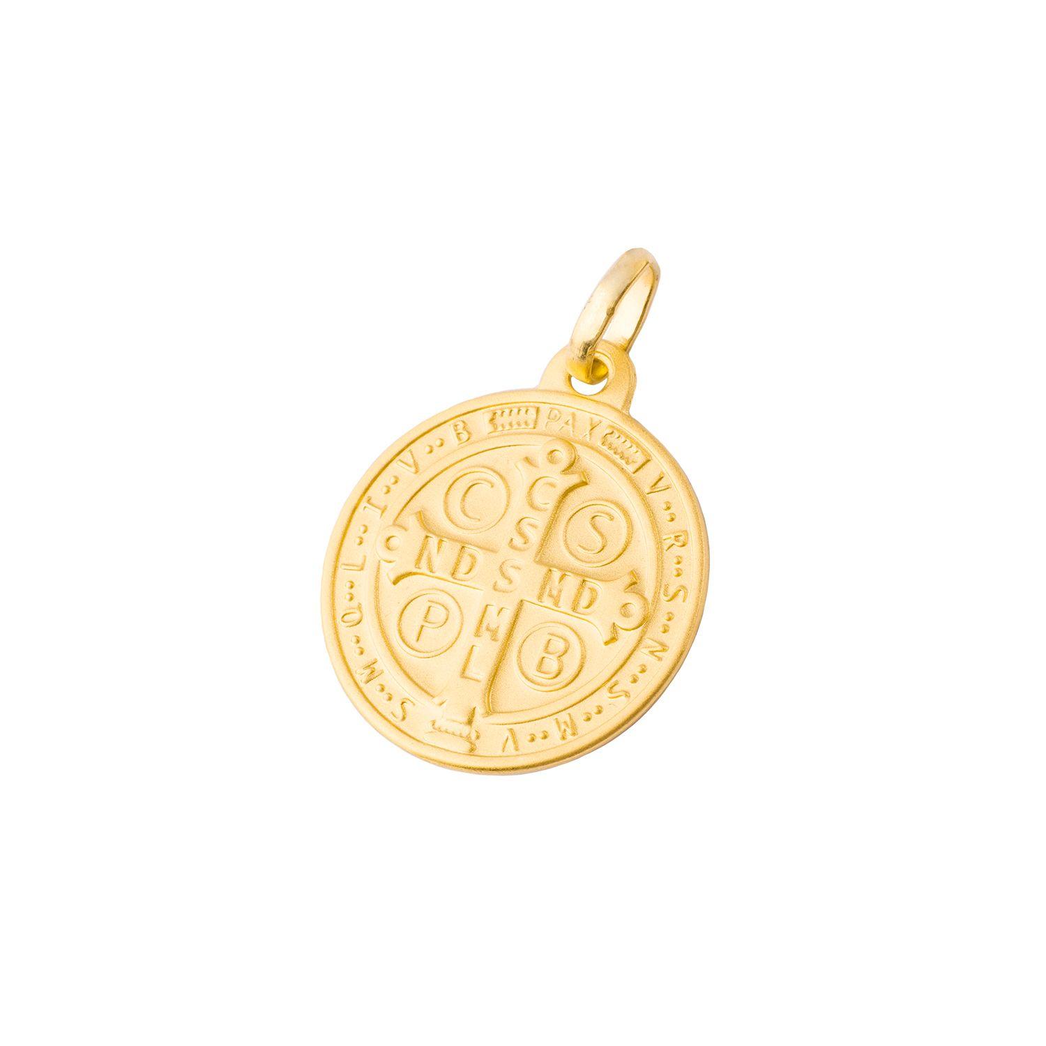 Colgante de Oro 18kt Escapulario San Benito 14mm-1