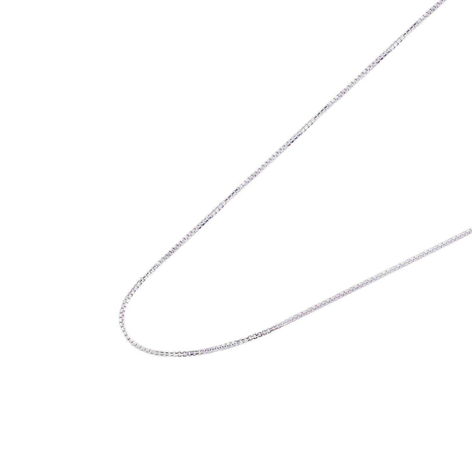 Cadena de Oro Blanco 18kt Eslabon Caja 45CM-2