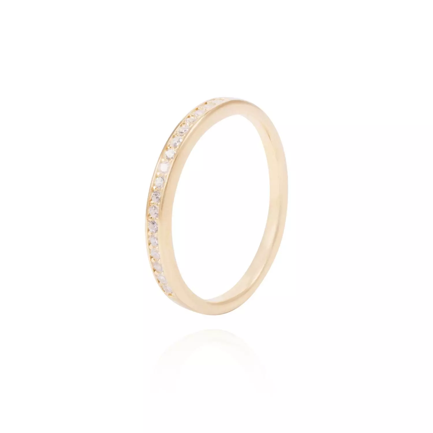 Anillo Revestido en Oro 18kt Medio Cintillo Con Circonita-0
