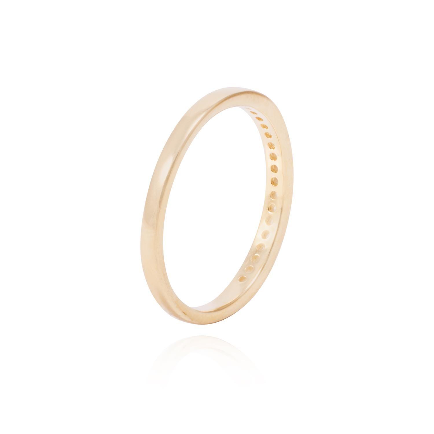 Anillo Revestido en Oro 18kt Medio Cintillo Con Circonita-2