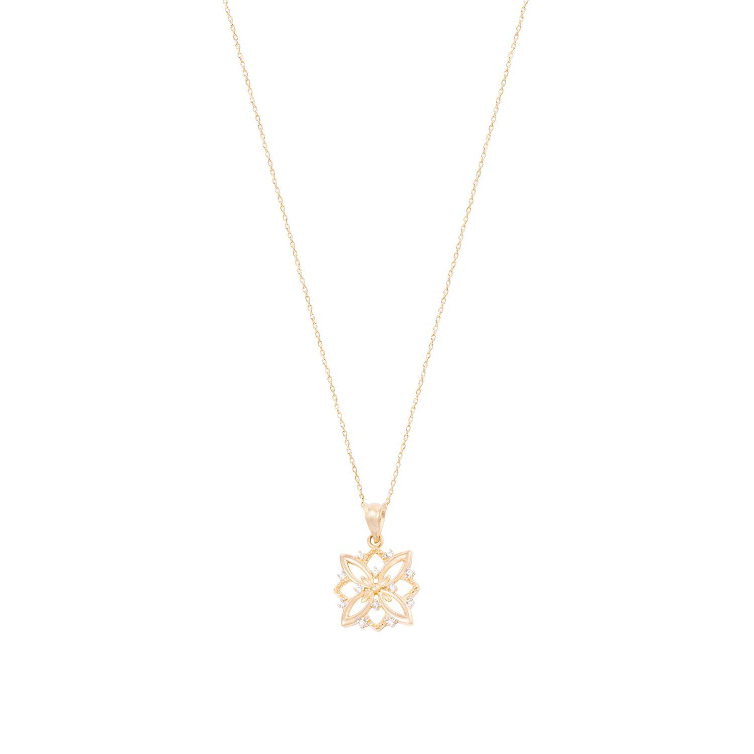 Colgante de Oro 18kt Copo de Nieve 12 Circonita-2